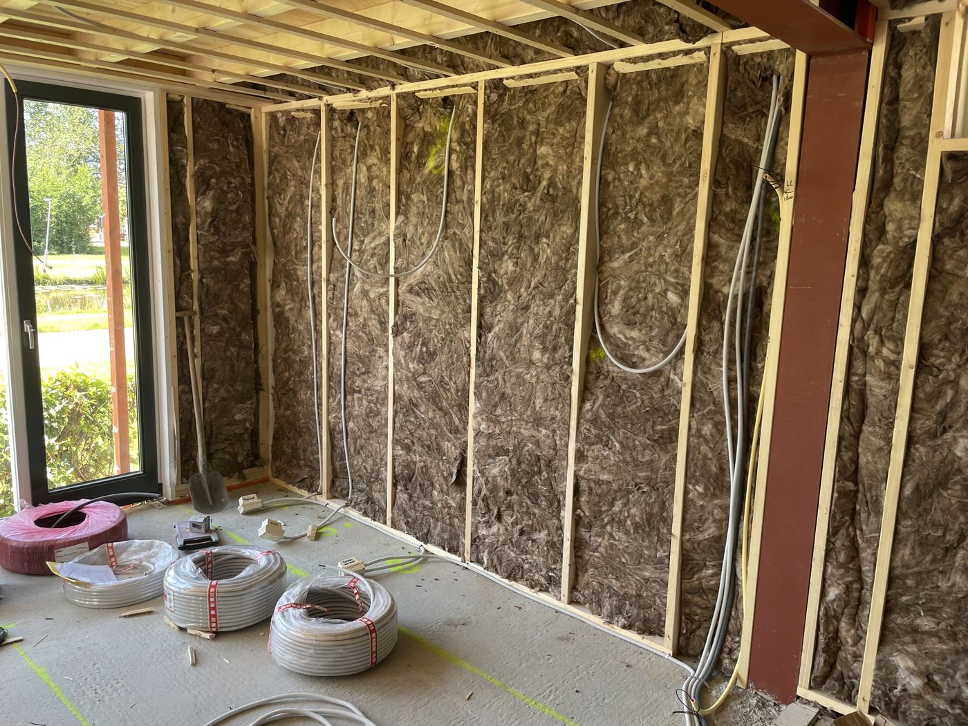 Bekabeling in een nieuwbouwwoning